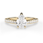 Elizabeth Pear Cut Lab Grown Diamond 18Kt Yellow Gold Engagement Ring