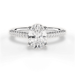 Helen Oval Cut Lab Grown Diamond 14Kt White Gold Engagement Ring