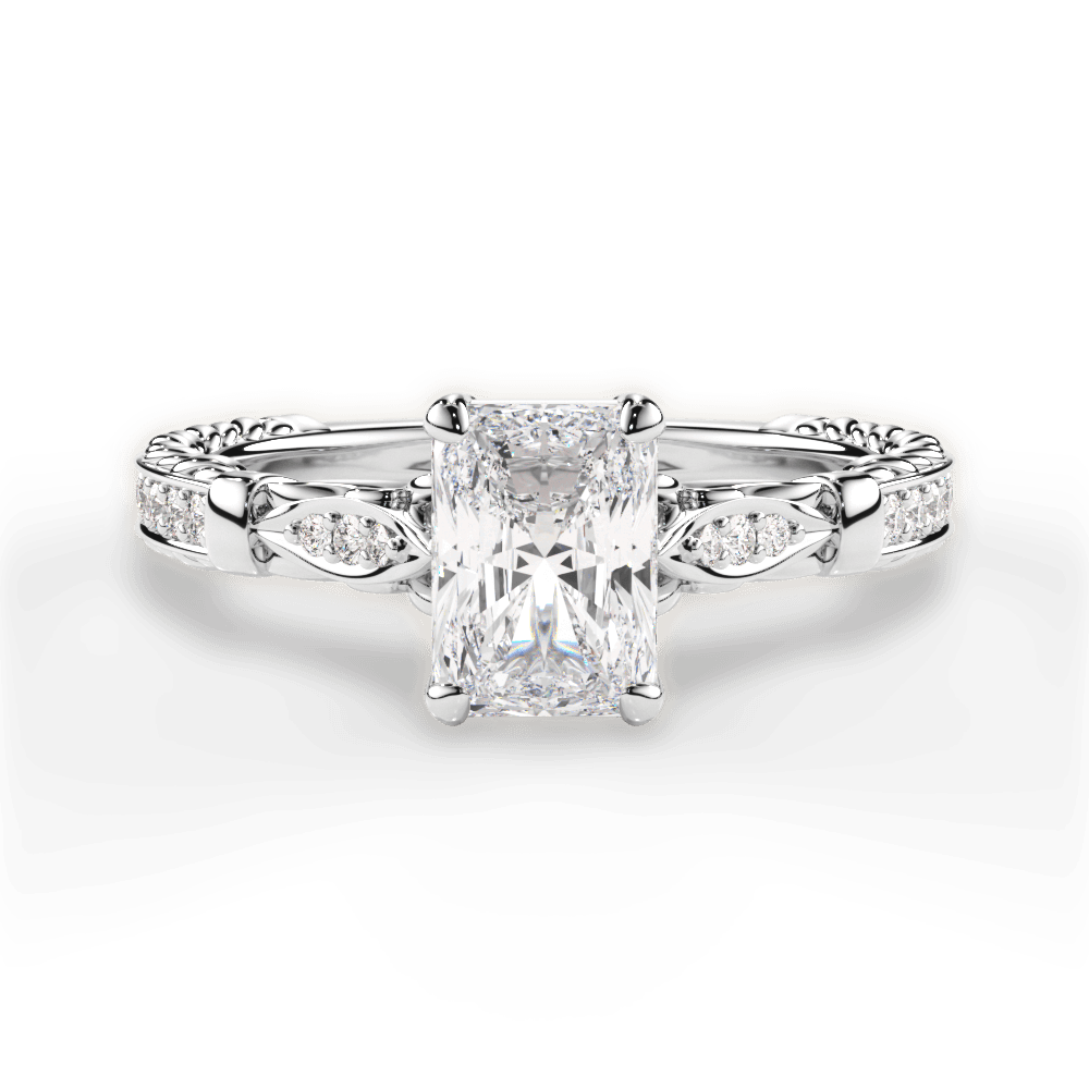 Gabriela Radiant Cut Lab Grown Diamond 14Kt White Gold Engagement Ring