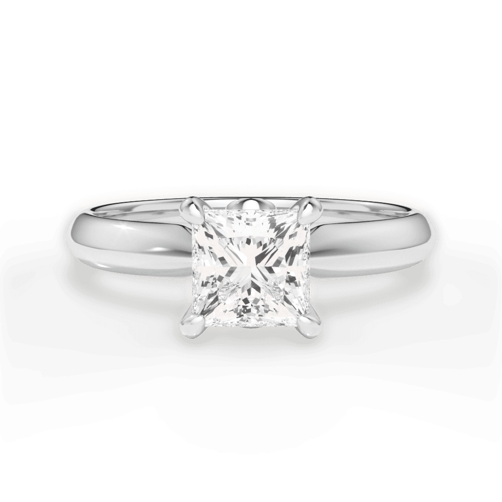 Amanda Princess Cut Lab Grown Diamond 14Kt White Gold Engagement Ring