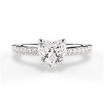 Frances Heart Cut Lab Grown Diamond 18Kt White Gold Engagement Ring