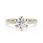 Linda Round Cut Lab Grown Diamond 18Kt Yellow Gold Engagement Ring
