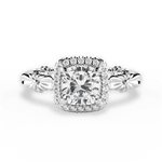 Erica Cushion Cut Lab Grown Diamond 18Kt White Gold Engagement Ring