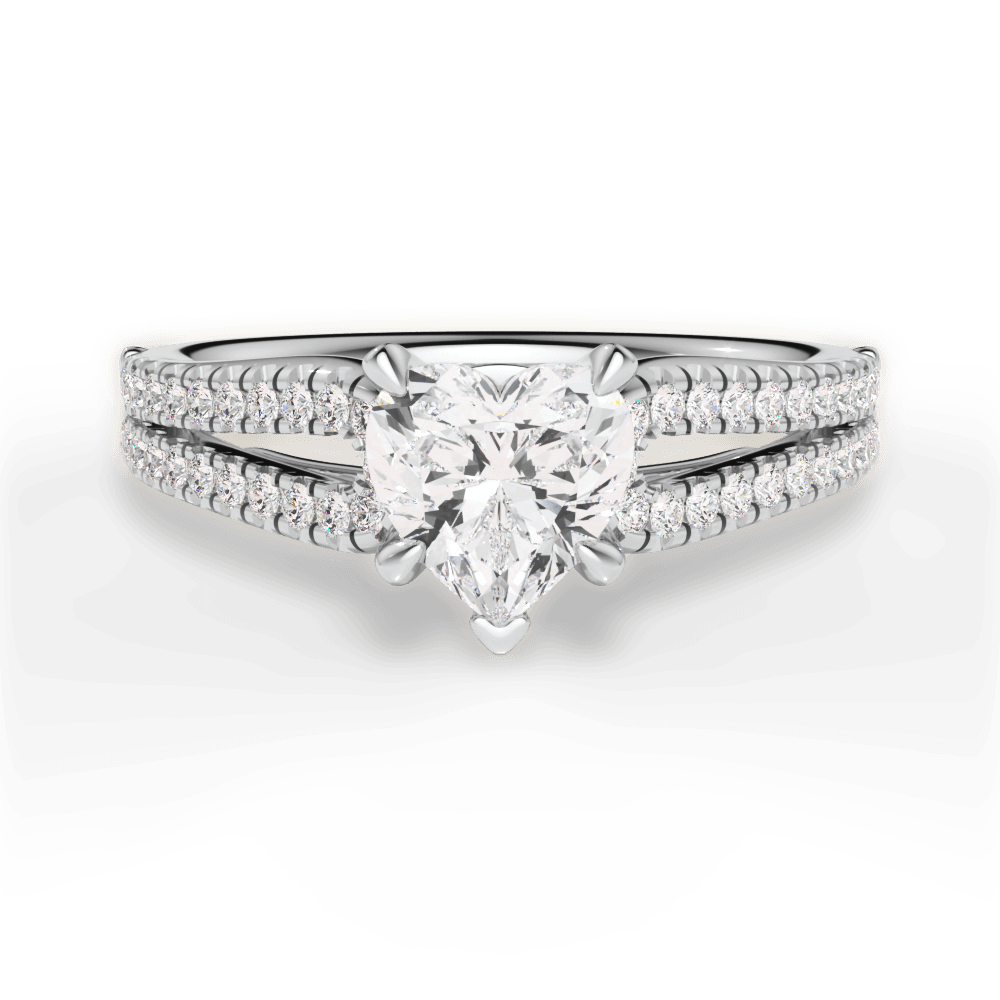 Jessica Heart Cut Lab Grown Diamond 18Kt White Gold Engagement Ring