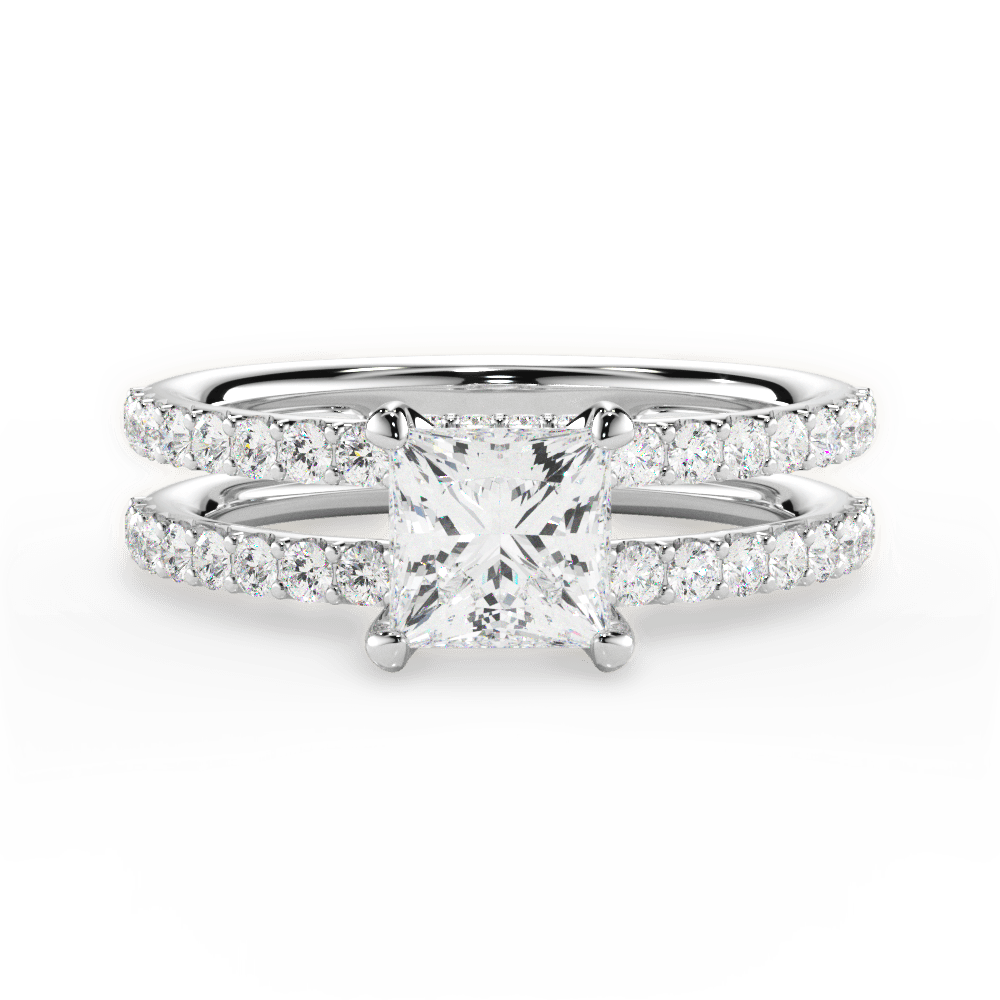 Christie Princess Cut Lab Grown Diamond Platinum Engagement Ring