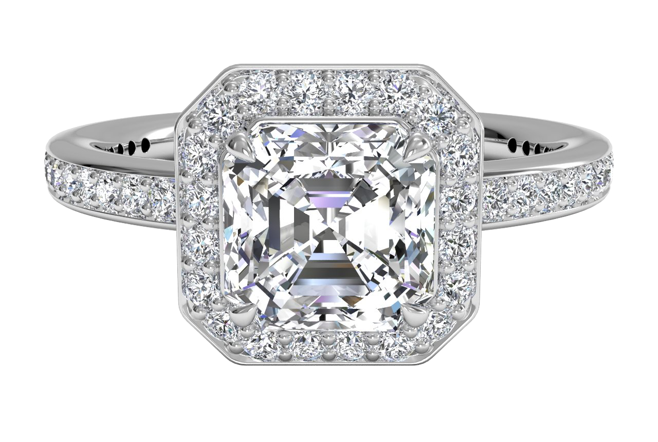 Karen Asscher Cut Lab Grown Diamond 18Kt Rose Gold Engagement Ring