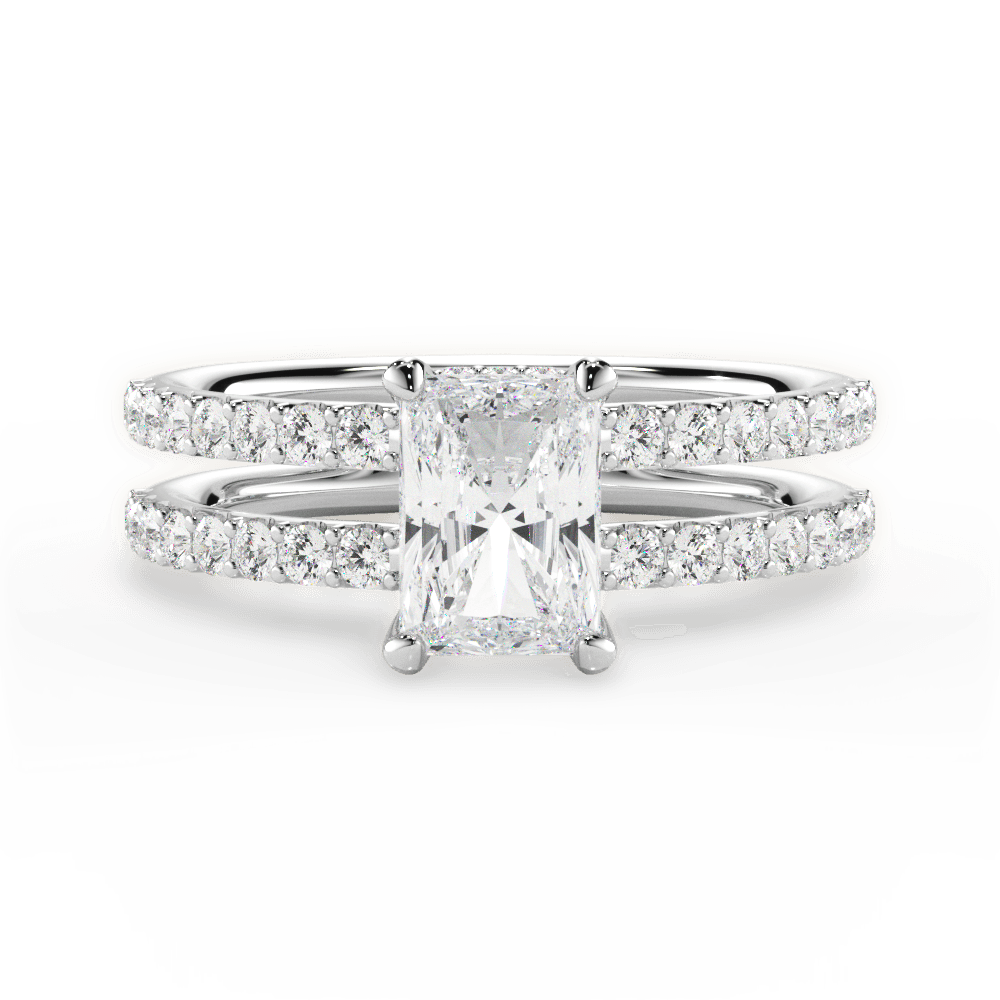 Christie Radiant Cut Lab Grown Diamond Platinum Engagement Ring