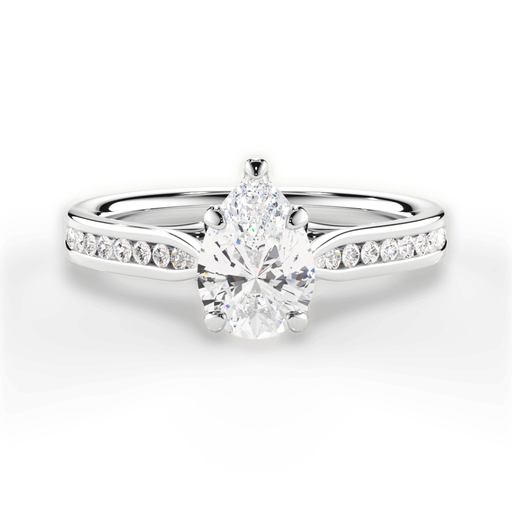 Elena Pear Cut Lab Grown Diamond 18Kt White Gold Engagement Ring