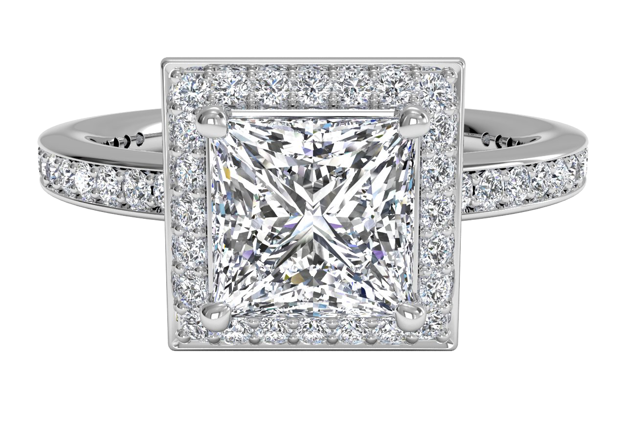 Karen Princess Cut Lab Grown Diamond 14Kt White Gold Engagement Ring