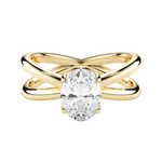 Ada Oval Cut Lab Grown Diamond 18Kt Yellow Gold Engagement Ring