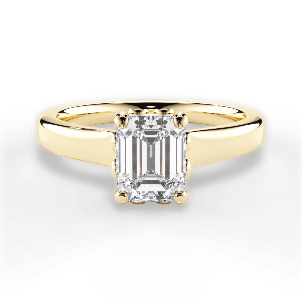 Carol Emerald Cut Lab Grown Diamond 18Kt Yellow Gold Engagement Ring