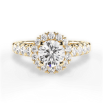 Lacey Round Cut Lab Grown Diamond 18Kt Yellow Gold Engagement Ring
