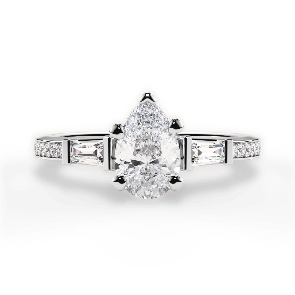 Katie Pear Cut Lab Grown Diamond Platinum Engagement Ring