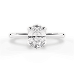 Gemma Oval Cut Lab Grown Diamond 14Kt White Gold Engagement Ring