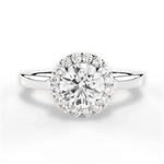 Fiona Round Cut Lab Grown Diamond 18Kt White Gold Engagement Ring