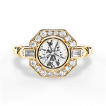 Jenna Round Cut Lab Grown Diamond 18Kt Yellow Gold Engagement Ring