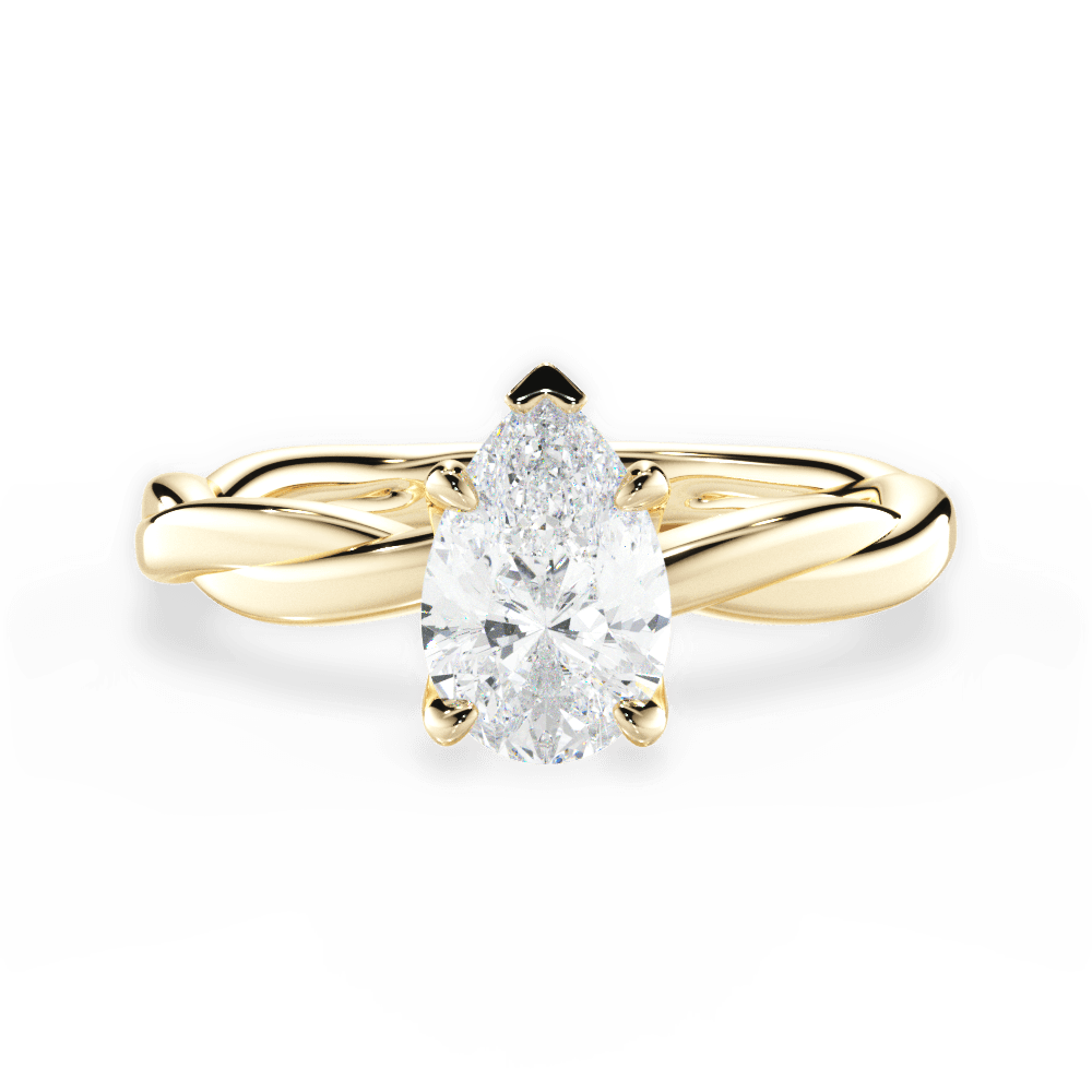 Bianca Pear Cut Lab Grown Diamond 18Kt Yellow Gold Engagement Ring