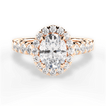 Lacey Oval Cut Lab Grown Diamond 18Kt Rose Gold Engagement Ring