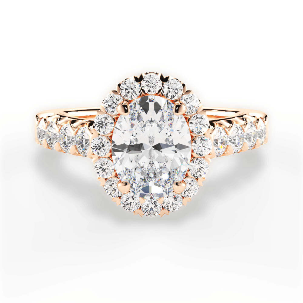 Lacey Oval Cut Lab Grown Diamond 18Kt Rose Gold Engagement Ring