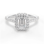 Leah Emerald Cut Lab Grown Diamond Platinum Engagement Ring
