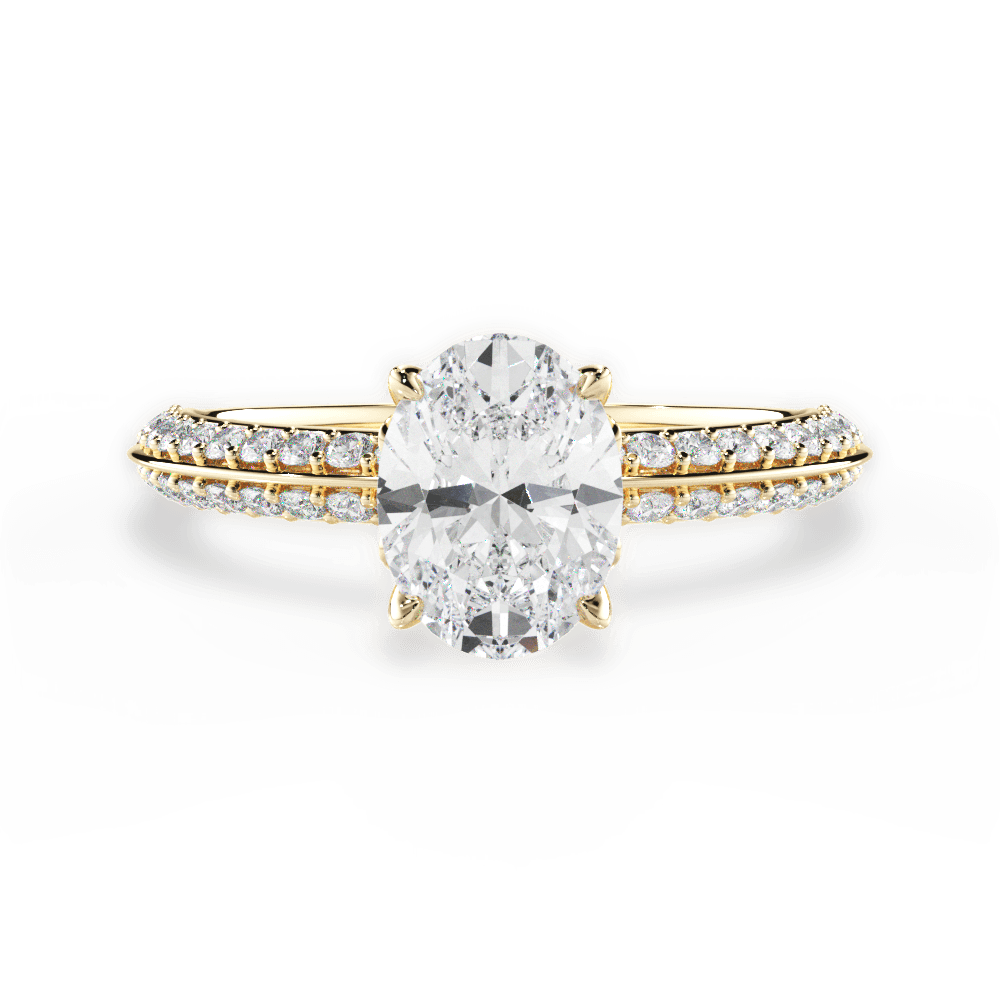 Gail Oval Cut Lab Grown Diamond 18Kt Yellow Gold Engagement Ring