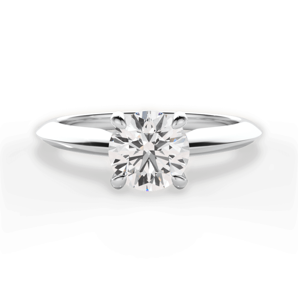 Amanda Round Cut Lab Grown Diamond 18Kt White Gold Engagement Ring