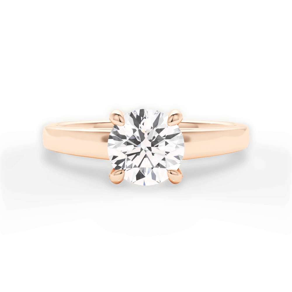 Cheryl Round Cut Lab Grown Diamond 18Kt Rose Gold Engagement Ring