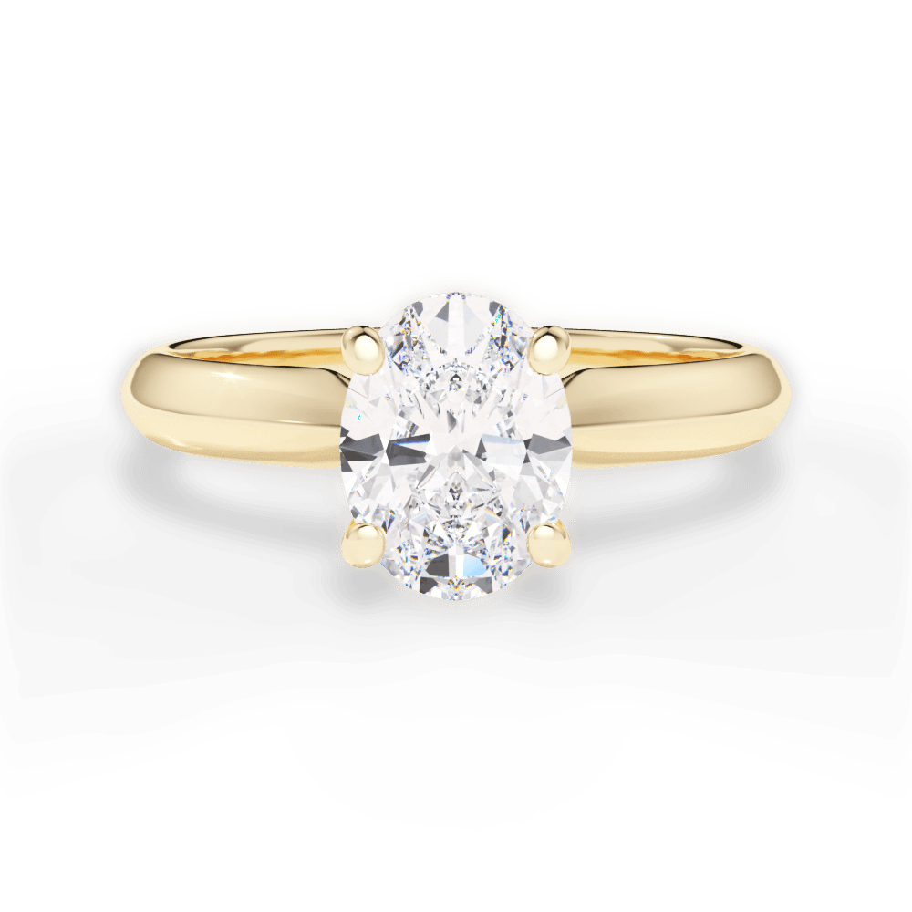 Beth Oval Cut Lab Grown Diamond 18Kt Yellow Gold Engagement Ring