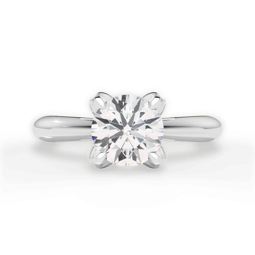 Elaine Round Cut Lab Grown Diamond 18Kt White Gold Engagement Ring