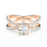 Lauren Pear Cut Lab Grown Diamond 18Kt Rose Gold Engagement Ring