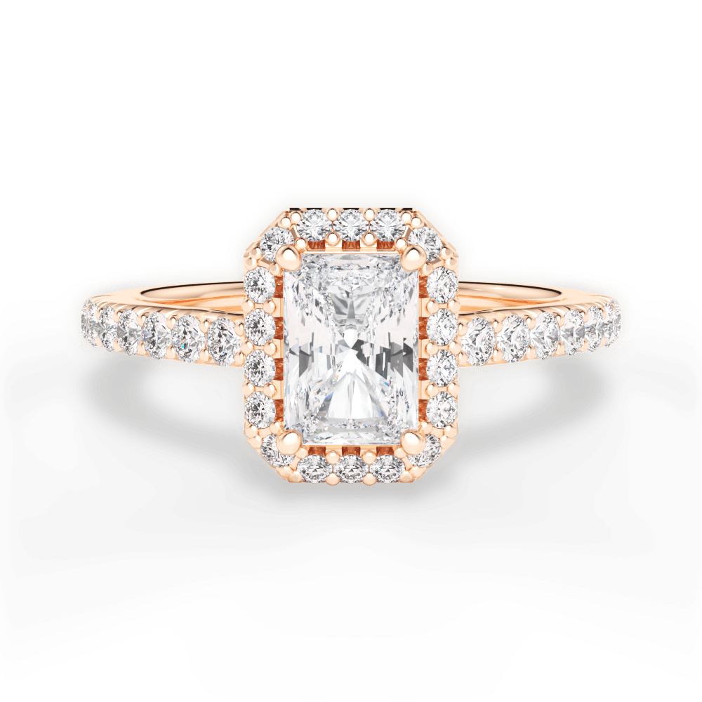 Kathleen Radiant Cut Lab Grown Diamond 18Kt Rose Gold Engagement Ring