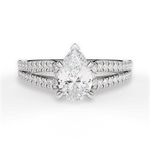 Jessica Pear Cut Lab Grown Diamond Platinum Engagement Ring