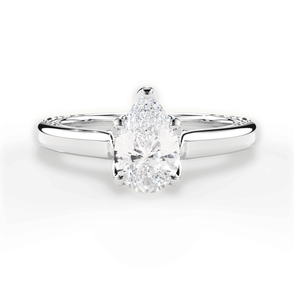 Carrie Pear Cut Lab Grown Diamond 18Kt White Gold Engagement Ring