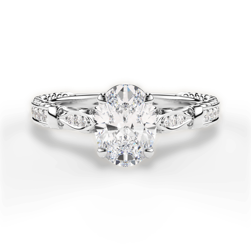 Gabriela Oval Cut Lab Grown Diamond 18Kt White Gold Engagement Ring