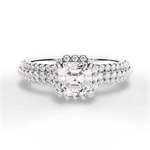 Jocelyn Asscher Cut Lab Grown Diamond 14Kt White Gold Engagement Ring