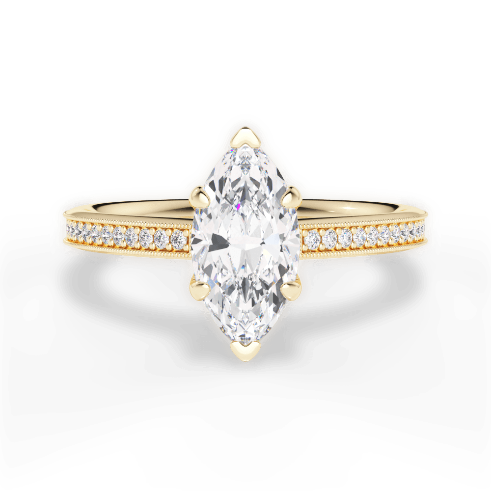Janet Marquise Cut Lab Grown Diamond 18Kt Yellow Gold Engagement Ring