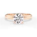 Claudia Round Cut Lab Grown Diamond 18Kt Rose Gold Engagement Ring