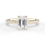 Giselle Emerald Cut Lab Grown Diamond 18Kt Yellow Gold Engagement Ring