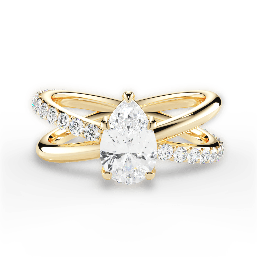 Jennifer Pear Cut Lab Grown Diamond 18Kt Yellow Gold Engagement Ring