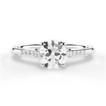 Christina Round Cut Lab Grown Diamond 14Kt White Gold Engagement Ring