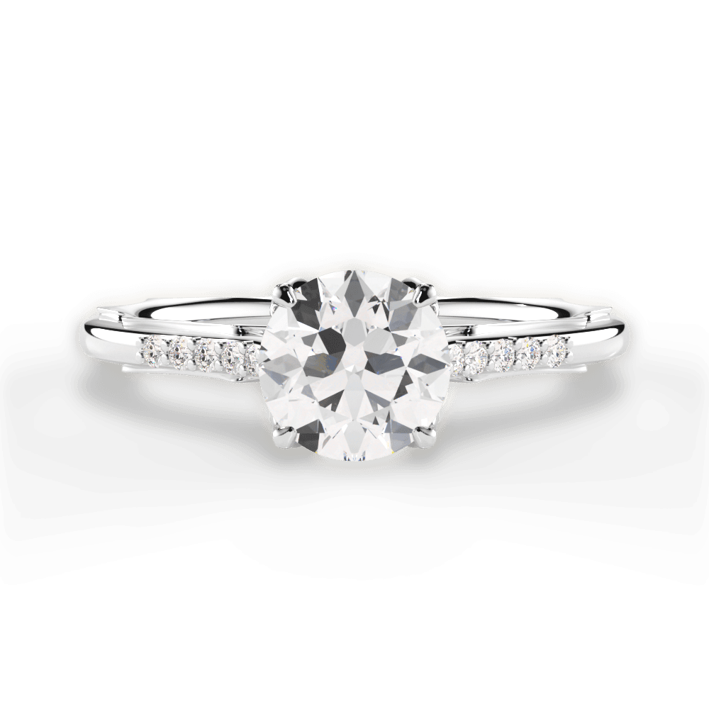 Christina Round Cut Lab Grown Diamond 14Kt White Gold Engagement Ring