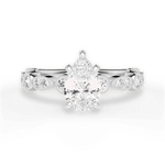 Edith Pear Cut Lab Grown Diamond Platinum Engagement Ring