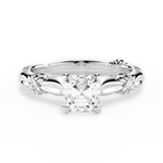 Claire Asscher Cut Lab Grown Diamond 18Kt White Gold Engagement Ring