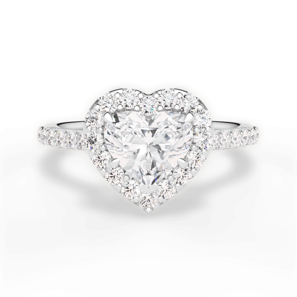 Leah Heart Cut Lab Grown Diamond 14Kt White Gold Engagement Ring