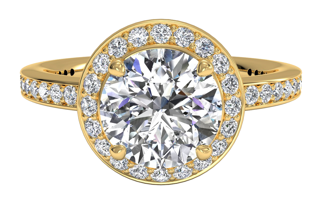 Karen Round Cut Lab Grown Diamond 18Kt Yellow Gold Engagement Ring