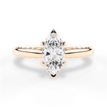 Annette Marquise Cut Lab Grown Diamond 18Kt Rose Gold Engagement Ring