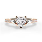 Katie Heart Cut Lab Grown Diamond 18Kt Rose Gold Engagement Ring