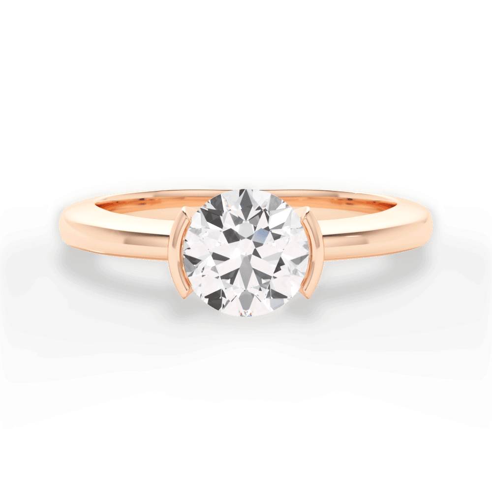 Bridget Round Cut Lab Grown Diamond 18Kt Rose Gold Engagement Ring