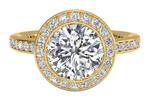 Yvonne cushion lab diamond engagement ring in 18k yellow gold
