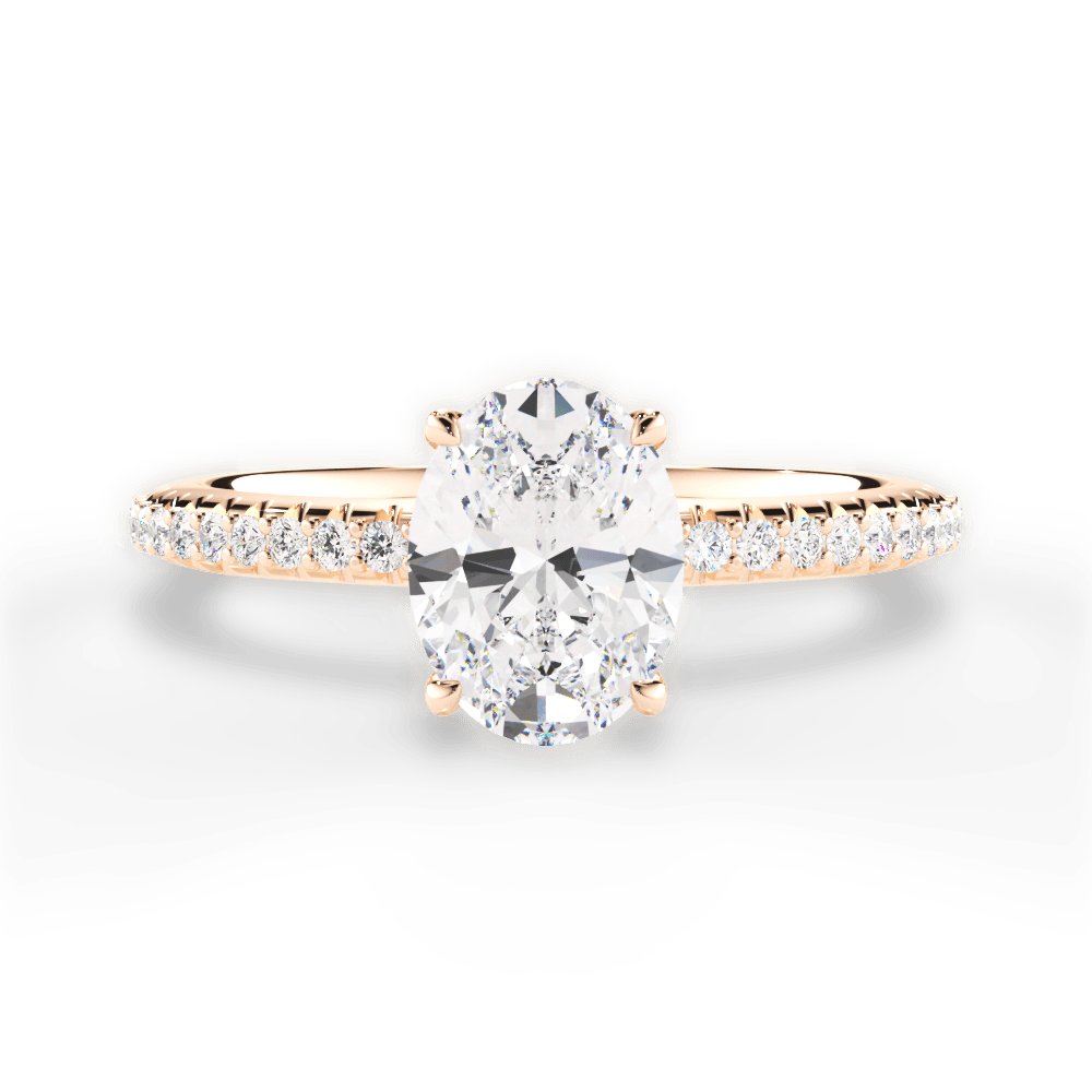 Giselle Oval Cut Lab Grown Diamond 18Kt Rose Gold Engagement Ring